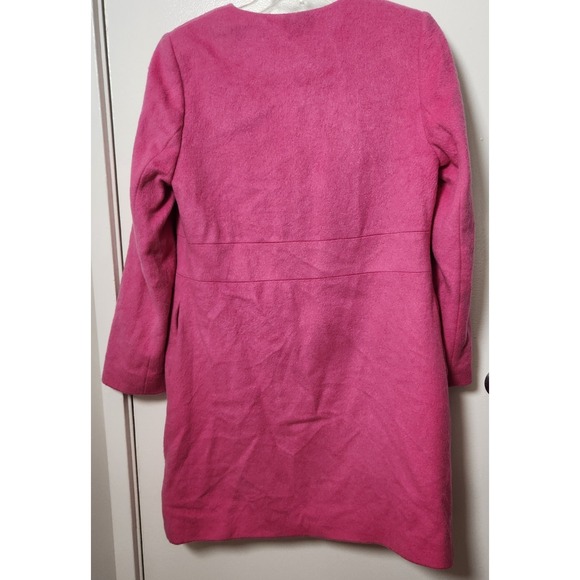 Boden Wool Mohair Imelda Coat Long Pale Pink Hidden Snap Closure Lined Sz Med 8 - Picture 6 of 12